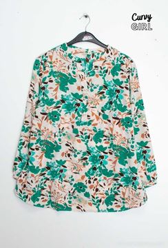 Picture of CURVY GIRL FLOWY V NECK BLOUSE